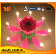 Flower Lotus Music Magic Birthday Candle Candle Fireworks con 6 piezas